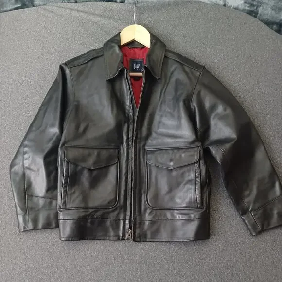 Vintage Y2K Leather Kids Jacket Medium 7-8